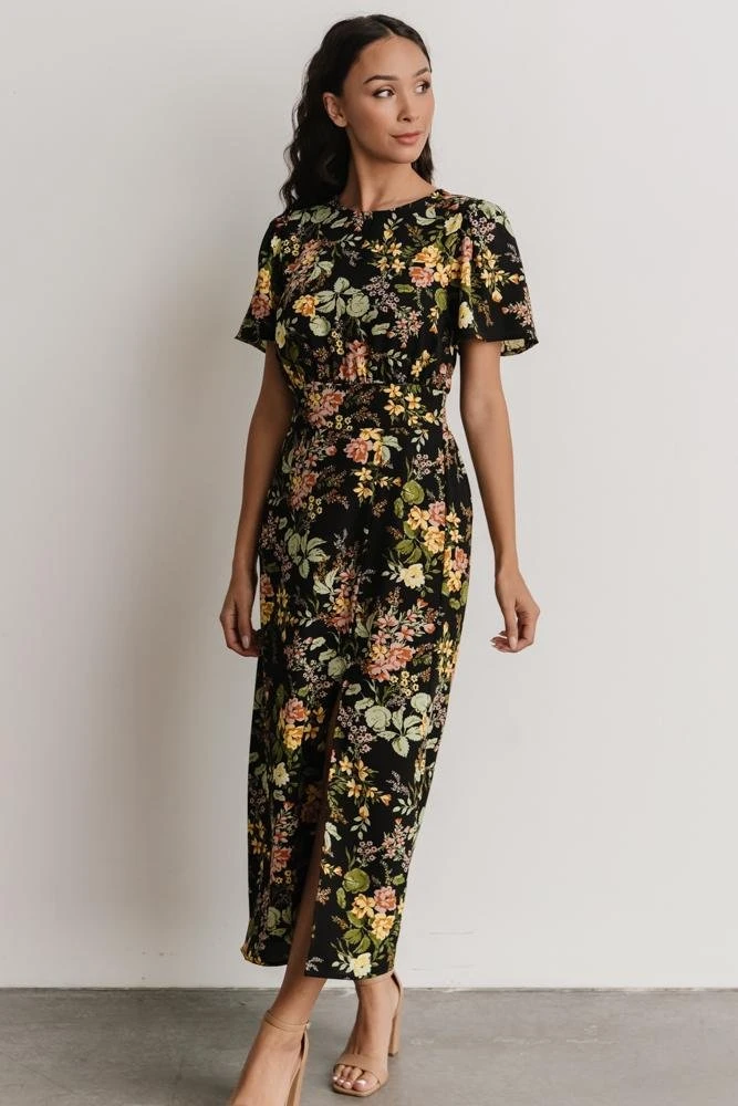 SL Eleanor Midi Dress | Black Floral Dresses 8 SL Eleanor Midi Dress | Black Floral Dresses