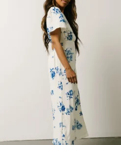 SL Eleanor Midi Dress | Cream + Blue Floral 11 SL Eleanor Midi Dress | Cream + Blue Floral