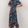SL Eleanor Midi Dress | Dark Blue + Coral Floral Dresses
