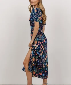 SL Eleanor Midi Dress | Dark Blue + Coral Floral Dresses 8 SL Eleanor Midi Dress | Dark Blue + Coral Floral Dresses