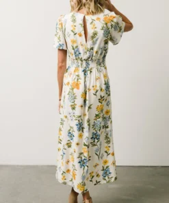 SL Eleanor Midi Dress | Yellow + Blue Floral