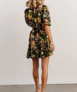 SL Dresses Elena Mini Dress | Black Multi Floral 11 SL Dresses Elena Mini Dress | Black Multi Floral