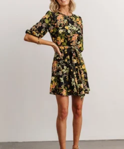 SL Dresses Elena Mini Dress | Black Multi Floral 17 SL Dresses Elena Mini Dress | Black Multi Floral