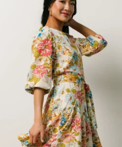 SL Elena Mini Dress | Ivory + Multi Floral 14 SL Elena Mini Dress | Ivory + Multi Floral