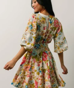 SL Elena Mini Dress | Ivory + Multi Floral 12 SL Elena Mini Dress | Ivory + Multi Floral