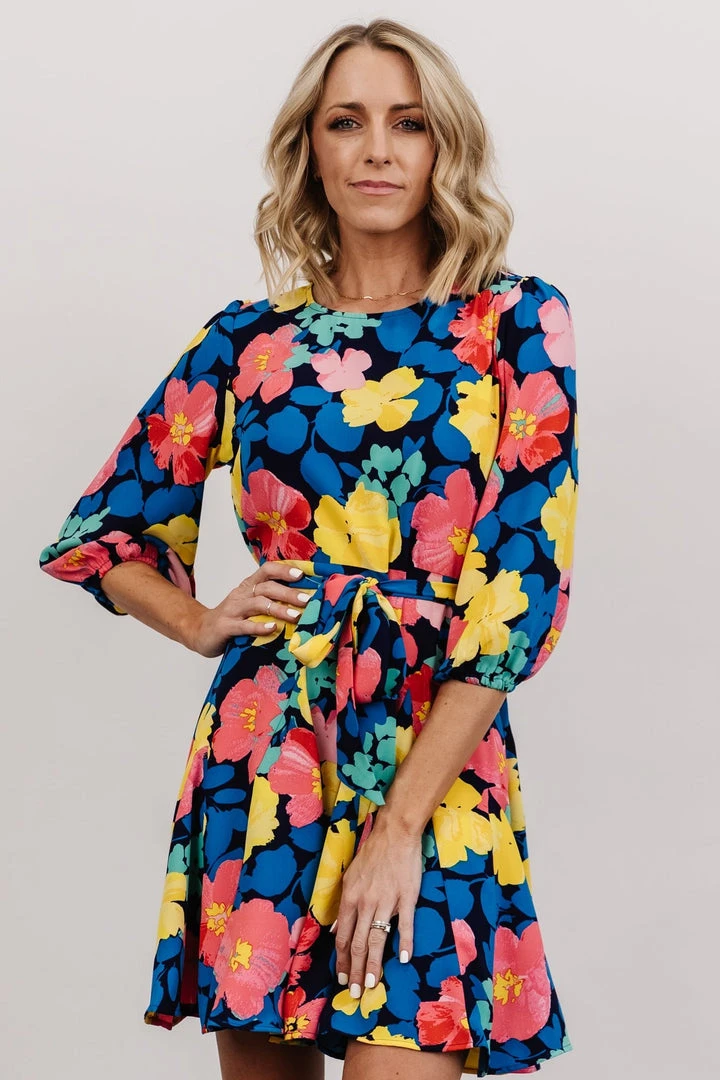 SL Elena Mini Dress | Navy Multi Floral Shop All 2 SL Elena Mini Dress | Navy Multi Floral Shop All