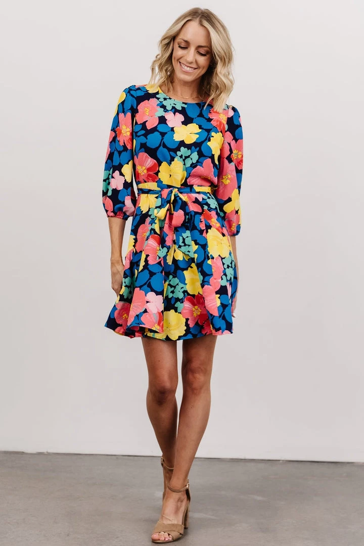 SL Elena Mini Dress | Navy Multi Floral Shop All 1 SL Elena Mini Dress | Navy Multi Floral Shop All