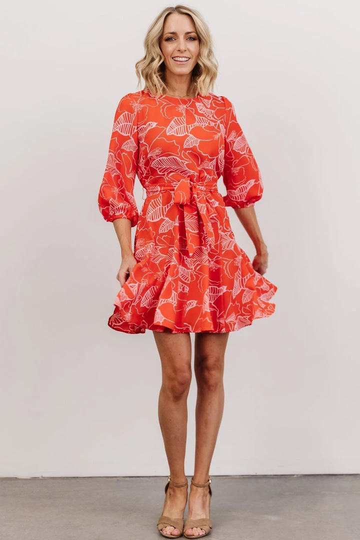 SL Shop All Elena Mini Dress | Red + Pink Floral 1 SL Shop All Elena Mini Dress | Red + Pink Floral