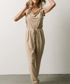 KA Jumpsuits Elise Tank Jumpsuit | Sand 9 KA Jumpsuits Elise Tank Jumpsuit | Sand