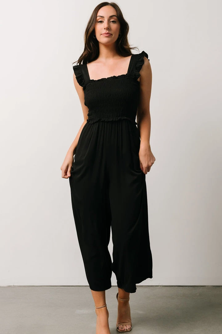 Ellen Wide Leg Jumpsuit | Black Boho 1 Ellen Wide Leg Jumpsuit | Black Boho