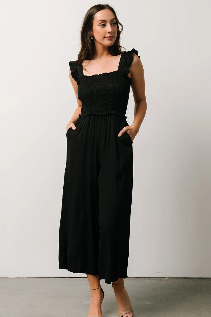 Ellen Wide Leg Jumpsuit | Black Boho 2 Ellen Wide Leg Jumpsuit | Black Boho