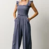 Ellen Wide Leg Jumpsuit | Slate Blue