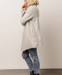 IL Ellison Lapel Cardigan | Light Gray Tops