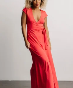 DD Dresses Elsa Wrap Dress | Pink Coral
