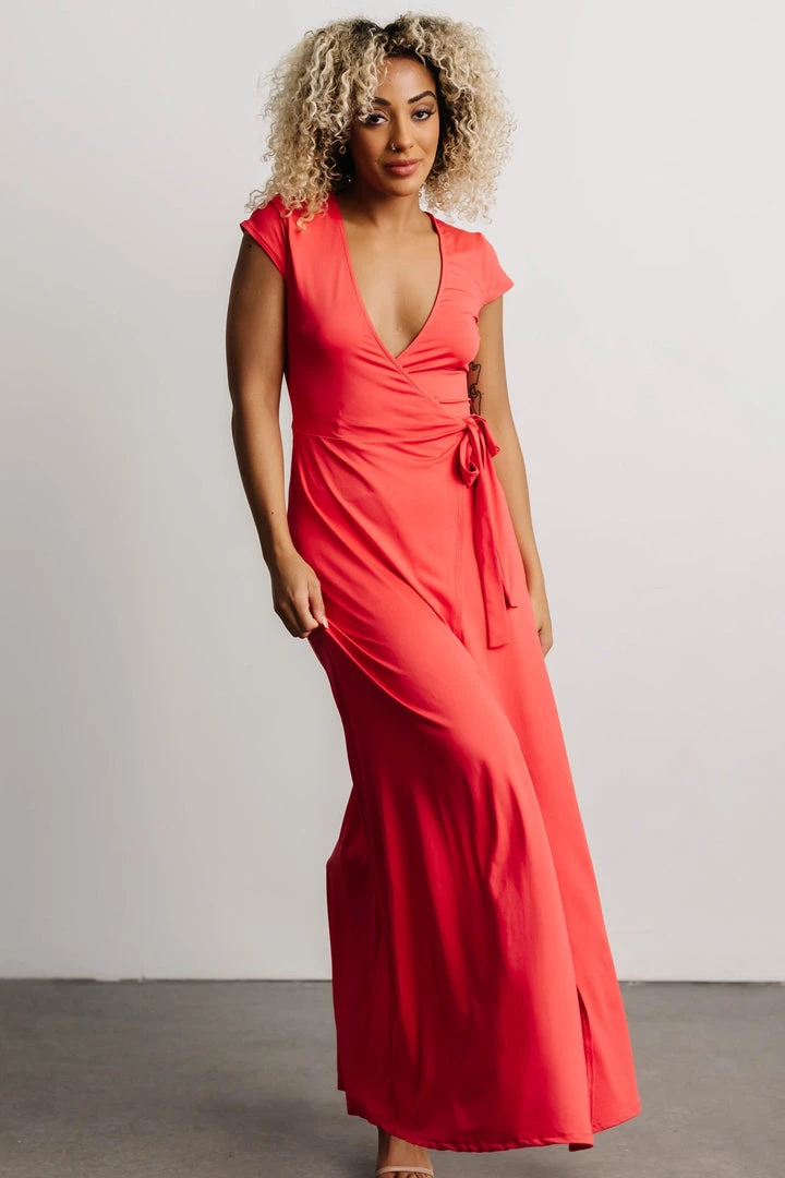 DD Dresses Elsa Wrap Dress | Pink Coral 1 DD Dresses Elsa Wrap Dress | Pink Coral