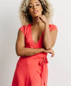 DD Dresses Elsa Wrap Dress | Pink Coral 17 DD Dresses Elsa Wrap Dress | Pink Coral