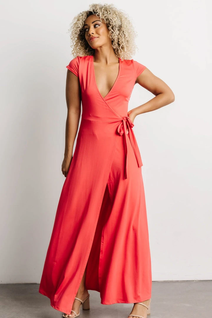 DD Dresses Elsa Wrap Dress | Pink Coral 4 DD Dresses Elsa Wrap Dress | Pink Coral