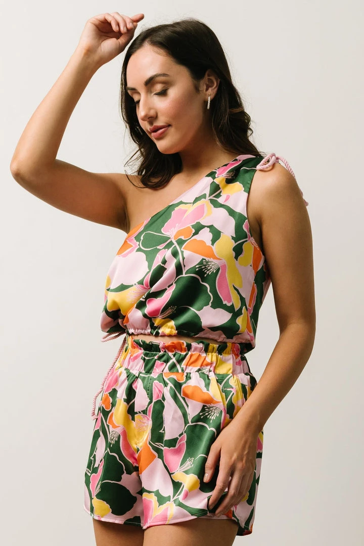 SL Vacation Emilia Paper Bag Shorts | Pink + Green Floral 4 SL Vacation Emilia Paper Bag Shorts | Pink + Green Floral