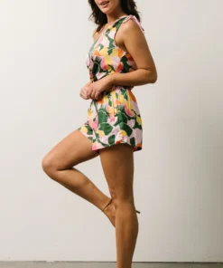 SL Vacation Emilia Paper Bag Shorts | Pink + Green Floral 11 SL Vacation Emilia Paper Bag Shorts | Pink + Green Floral