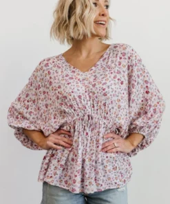 HAY Erica Boho Top | Dusty Purple Floral