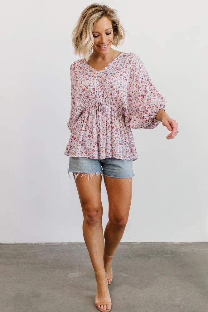 HAY Erica Boho Top | Dusty Purple Floral 3 HAY Erica Boho Top | Dusty Purple Floral