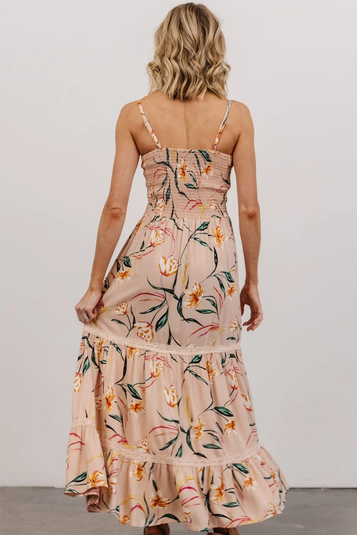 ANG Esme Tiered Maxi Dress | Blush Floral 3 ANG Esme Tiered Maxi Dress | Blush Floral