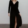 BB Custom Esmerelda Velvet Wrap Maxi Dress | Black Dresses