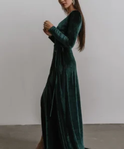 BB Custom Esmerelda Velvet Wrap Maxi Dress | Emerald Dresses 9 BB Custom Esmerelda Velvet Wrap Maxi Dress | Emerald Dresses
