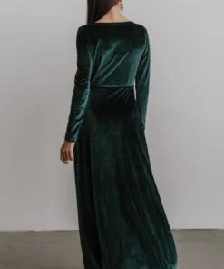 BB Custom Esmerelda Velvet Wrap Maxi Dress | Emerald Dresses 10 BB Custom Esmerelda Velvet Wrap Maxi Dress | Emerald Dresses