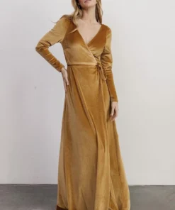 BB Custom Esmerelda Velvet Wrap Maxi Dress | Gold 13 BB Custom Esmerelda Velvet Wrap Maxi Dress | Gold