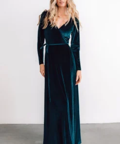 BB Custom Esmerelda Velvet Wrap Maxi Dress | Jade 21 BB Custom Esmerelda Velvet Wrap Maxi Dress | Jade