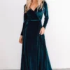 BB Custom Esmerelda Velvet Wrap Maxi Dress | Jade