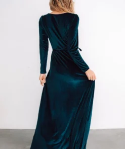 BB Custom Esmerelda Velvet Wrap Maxi Dress | Jade 18 BB Custom Esmerelda Velvet Wrap Maxi Dress | Jade