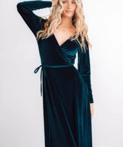 BB Custom Esmerelda Velvet Wrap Maxi Dress | Jade 13 BB Custom Esmerelda Velvet Wrap Maxi Dress | Jade