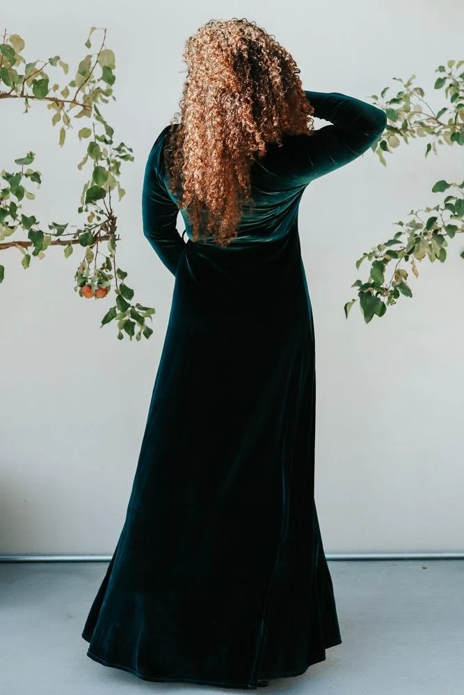 BB Custom Esmerelda Velvet Wrap Maxi Dress | Jade 9 BB Custom Esmerelda Velvet Wrap Maxi Dress | Jade