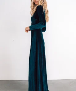 BB Custom Esmerelda Velvet Wrap Maxi Dress | Jade 16 BB Custom Esmerelda Velvet Wrap Maxi Dress | Jade