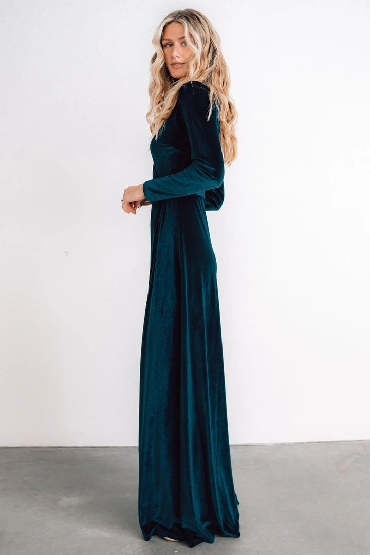 BB Custom Esmerelda Velvet Wrap Maxi Dress | Jade 6 BB Custom Esmerelda Velvet Wrap Maxi Dress | Jade