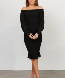 BB Custom Esther Smocked Midi Dress | Black 8 BB Custom Esther Smocked Midi Dress | Black