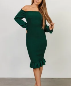BB Custom Esther Smocked Midi Dress | Green 18 BB Custom Esther Smocked Midi Dress | Green