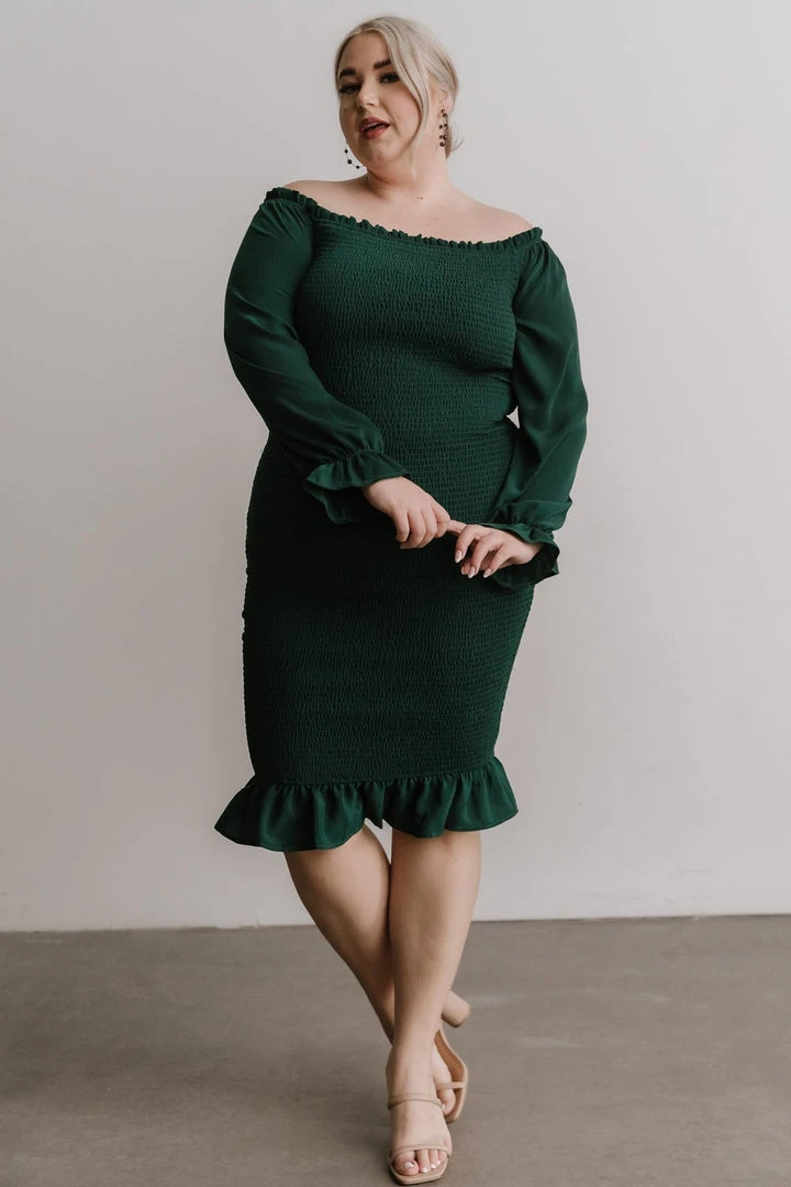 BB Custom Esther Smocked Midi Dress | Green 11 BB Custom Esther Smocked Midi Dress | Green