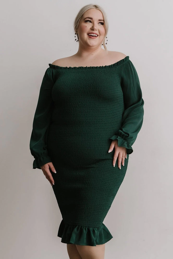 BB Custom Esther Smocked Midi Dress | Green 4 BB Custom Esther Smocked Midi Dress | Green