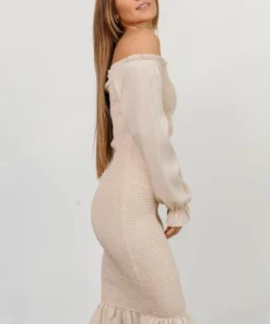 BB Custom Esther Smocked Midi Dress | Ivory Dresses