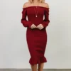 BB Custom Esther Smocked Midi Dress | Ox Blood
