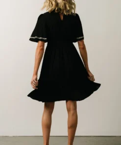 IL Evania Embroidered Mini Dress | Black