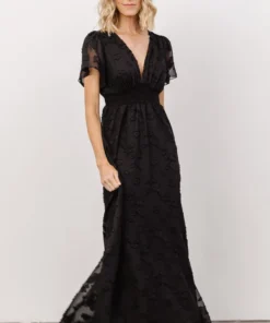 RR Evelyn Smocked Maxi Dress | Black 19 RR Evelyn Smocked Maxi Dress | Black