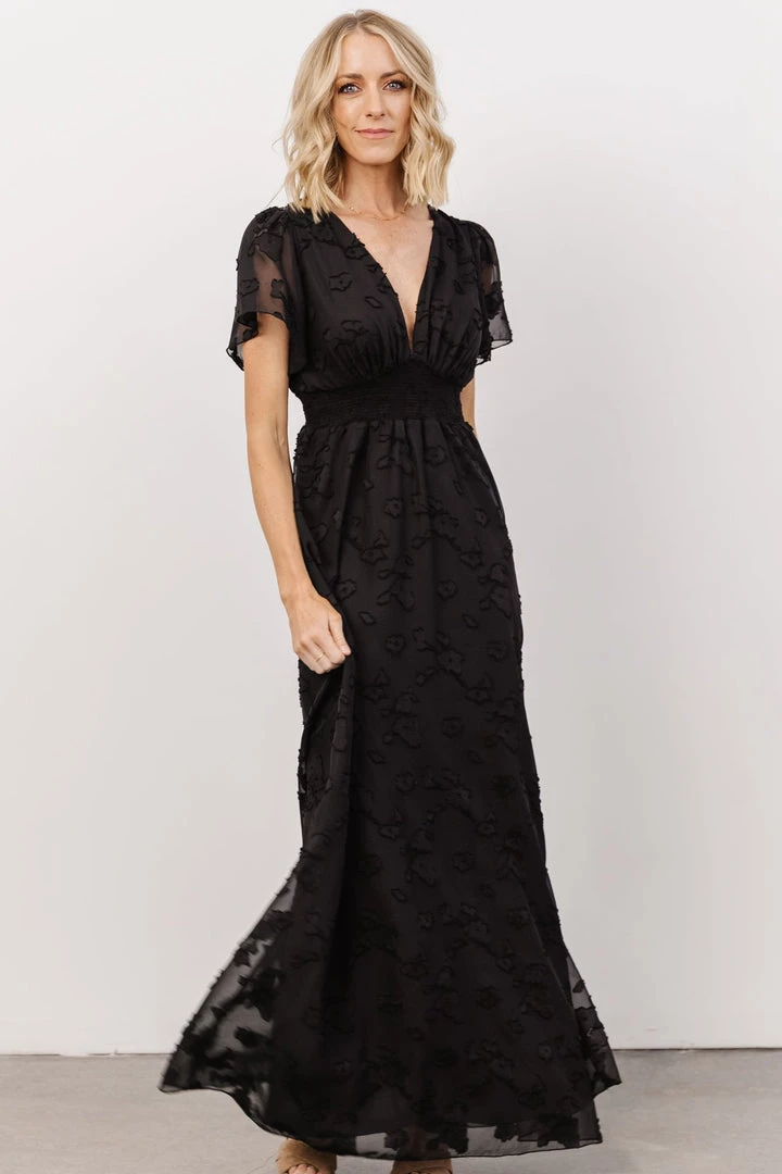 RR Evelyn Smocked Maxi Dress | Black 5 RR Evelyn Smocked Maxi Dress | Black