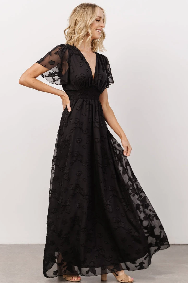 RR Evelyn Smocked Maxi Dress | Black 9 RR Evelyn Smocked Maxi Dress | Black