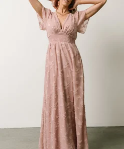 RR Dresses Evelyn Smocked Maxi Dress | Blush 16 RR Dresses Evelyn Smocked Maxi Dress | Blush