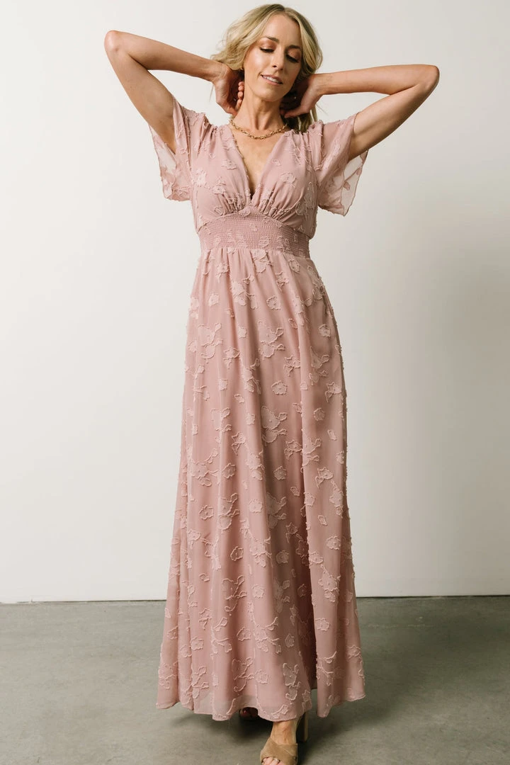 RR Dresses Evelyn Smocked Maxi Dress | Blush 4 RR Dresses Evelyn Smocked Maxi Dress | Blush