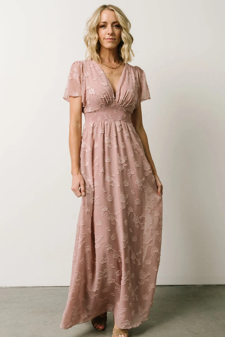 RR Dresses Evelyn Smocked Maxi Dress | Blush 1 RR Dresses Evelyn Smocked Maxi Dress | Blush